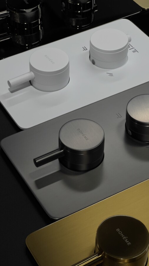 Смеситель встраиваемый с термостатом 2-х проходной Boheme Cell Thermo Matt White 134-2-MW