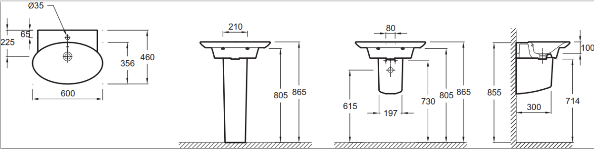 Jacob Delafon Presqu'ile E4438-00 раковина подвесная 60 см