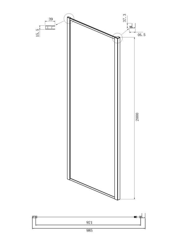 Боковая стенка Ambassador Elysium 100KX (100х200) хром,стекло прозрачное,1 место