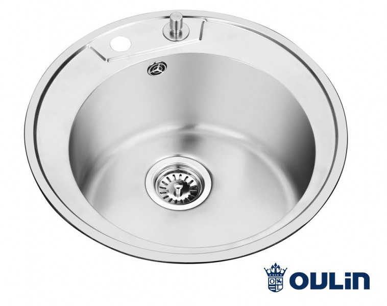 Oulin OL-R510 кухонная мойка satin система POP-UP 51x51 см