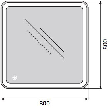 Зеркальное полотно BelBagno 80*80 SPC-MAR-800-800-LED-TCH