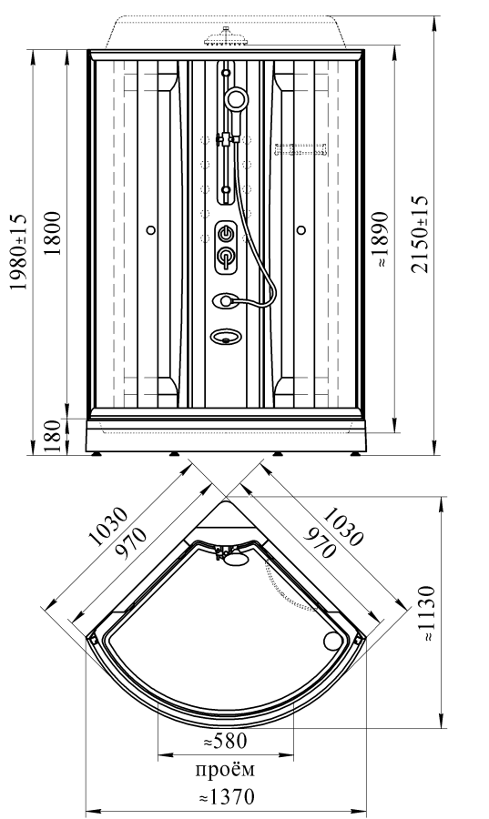 Radomir Паола-2 Душевой бокс 103*103*215