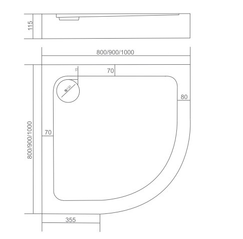 BAS Пандора R 100*100*11,5 душевой поддон акриловый ПН00031