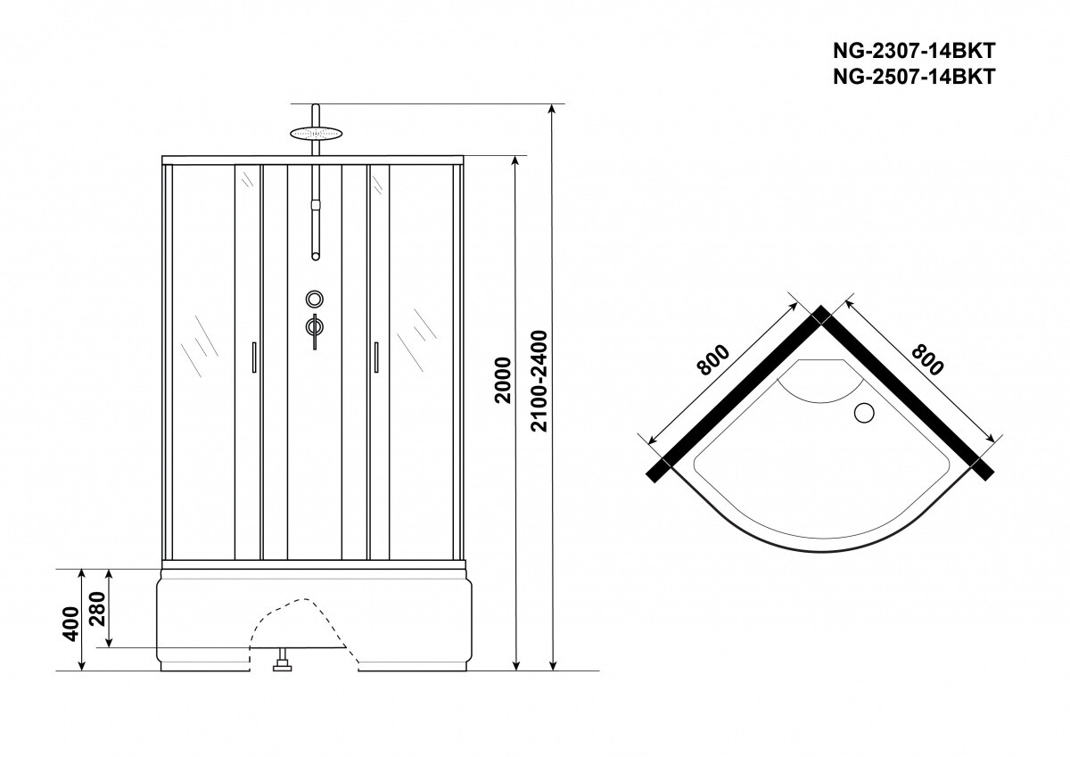 Niagara Promo Душевая кабина 80x80 Тропик P80/40/MT/BKT