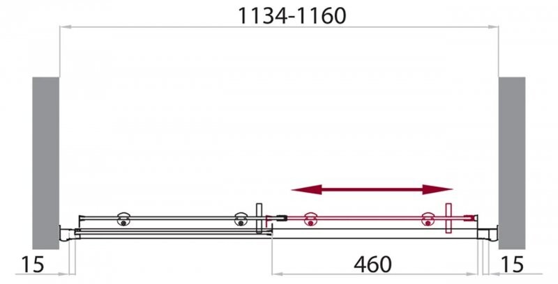BelBagno Uno душевая дверь 115 см, рифленое стекло UNO-BF-1-115-P-Cr