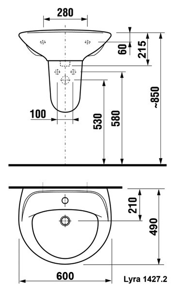 Jika Lyra 8143830001049 умывальник подвесной 60 см