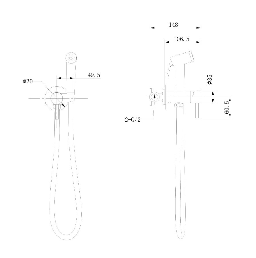 Bravat смеситель с гигиеническим душем D9151BWENG
