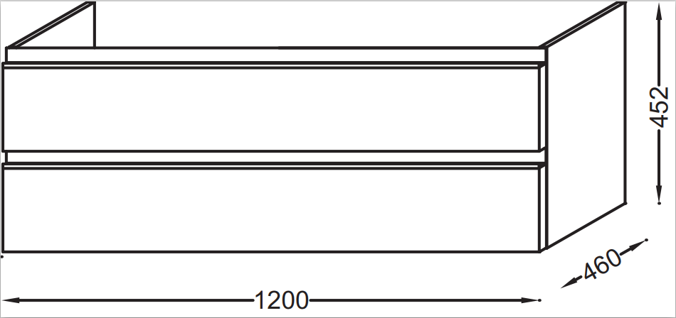Jacob Delafon Vox 120 тумба EB2071-R1-E16 под раковину EXAB112-Z-00 подвесная
