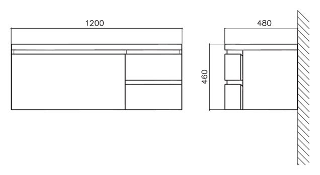 BelBagno PROSPERO BB1200DC/RL тумба под раковину подвесная