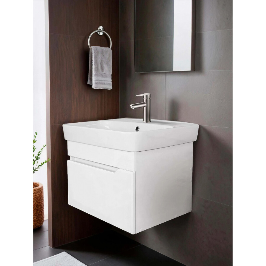 Комплект Тумба Loranto Mari 600х420х490 подвесная, с раковиной Сканди 60, белый CS00092983