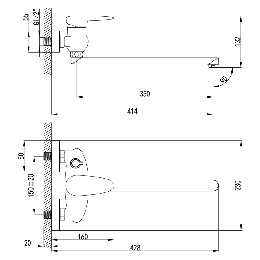 Lemark Status смеситель для ванны LM4417C