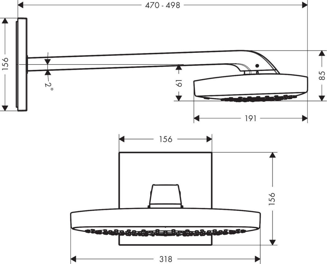 Hansgrohe Raindance Select E Верхний душ 300 3jet с держателем хром 26468000