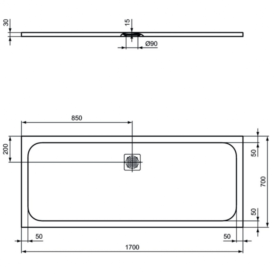 Ideal Standard Ultraflat S душевой поддон 170х70 K8281FS