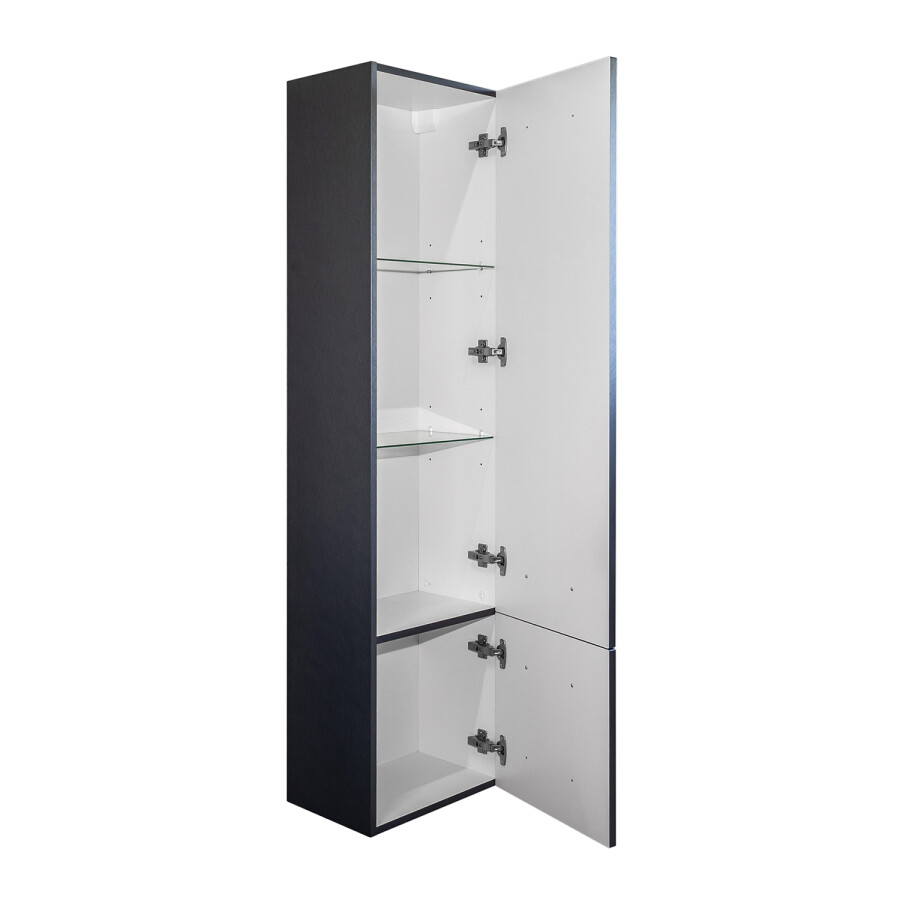Шкаф колонна для ванной комнаты Comforty Бросно-40П оружейная сталь 00-00020779