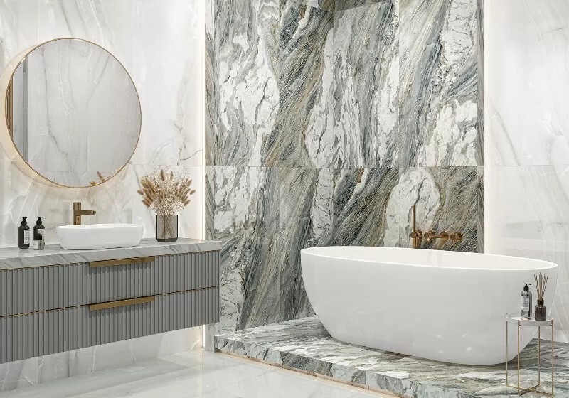 Керамогранит 6060SWX00P LCM Snow Onyx Полированный 600 x 600 x 8 мм.