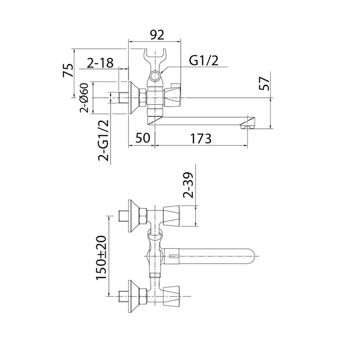 Milardo Tring смеситель для ванны хром TRISB02M02