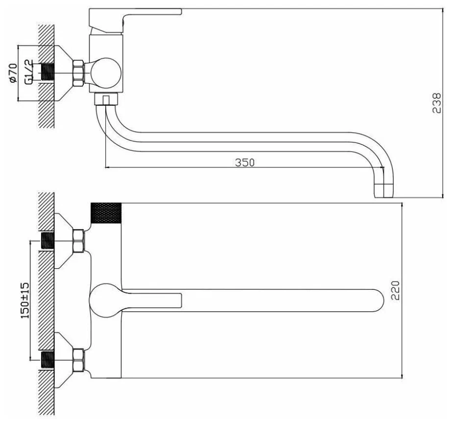 Haiba смеситель для ванны HB22652-7