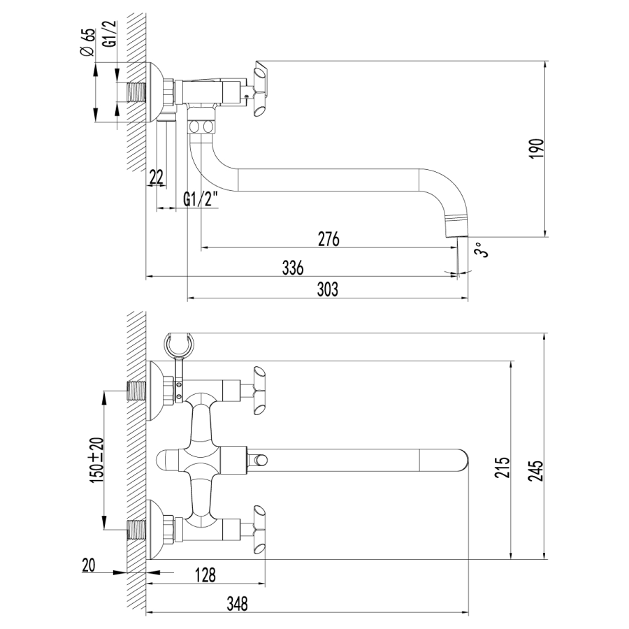 Lemark Practica смеситель для ванны LM7551C