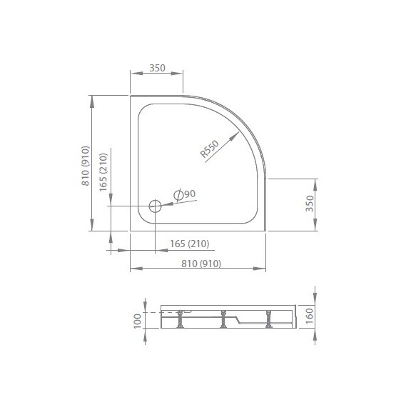 Radaway Rodos A900 90*90*16 душевой поддон акриловый 4P99155-03