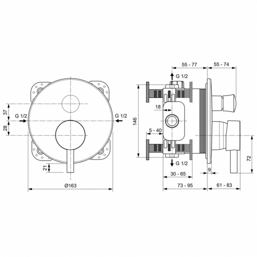Ideal Standard Ceraline смеситель для душа A7389AA