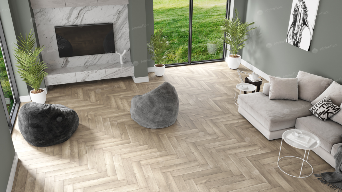 Alpine Floor Parquet Premium ABA SPC ламинат Дуб Натуральный Отбеленный ECO 19-5AB 600х125х8 mm