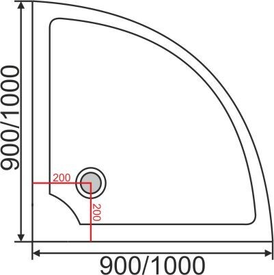 Поддон акриловый ABS07 90х90х15 полукруглый (с сифоном) EG230004