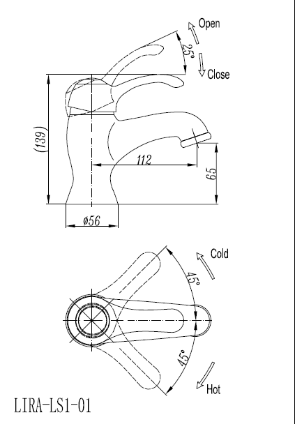 Cezares Lira смеситель для раковины бронза LIRA-M-LS1-02
