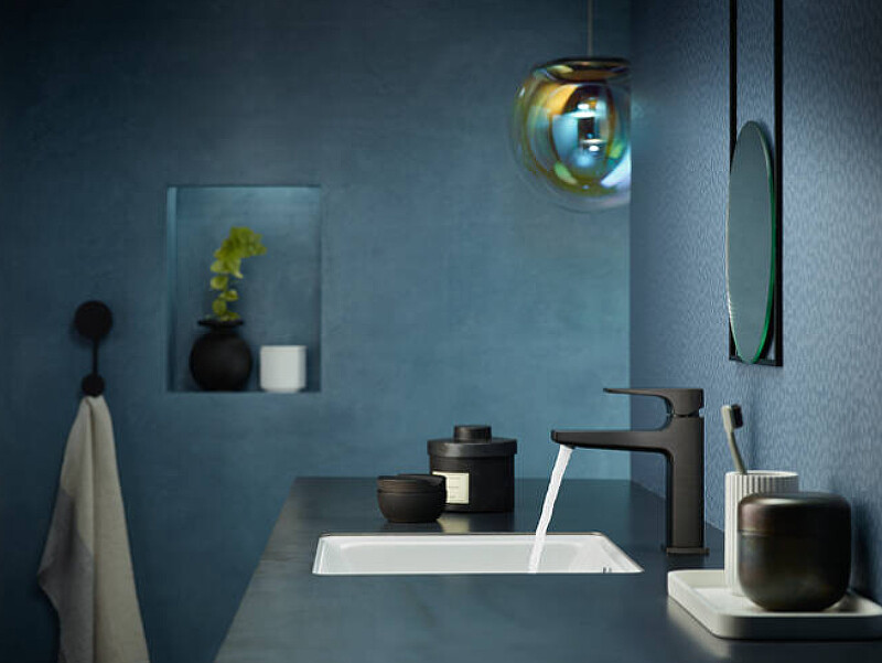 Hansgrohe Metropol Смеситель для раковины 110 однорычажный с рычаговой рукояткой хром-черный матовый 32507340
