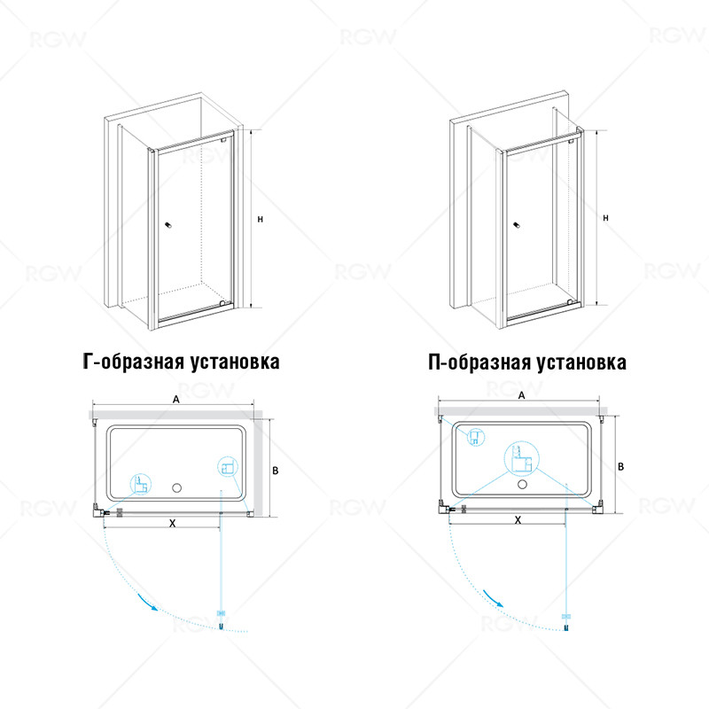 RGW Passage PA-43 (PA-05+Z-12) 04084378-11 душевое ограждение 70*80*185