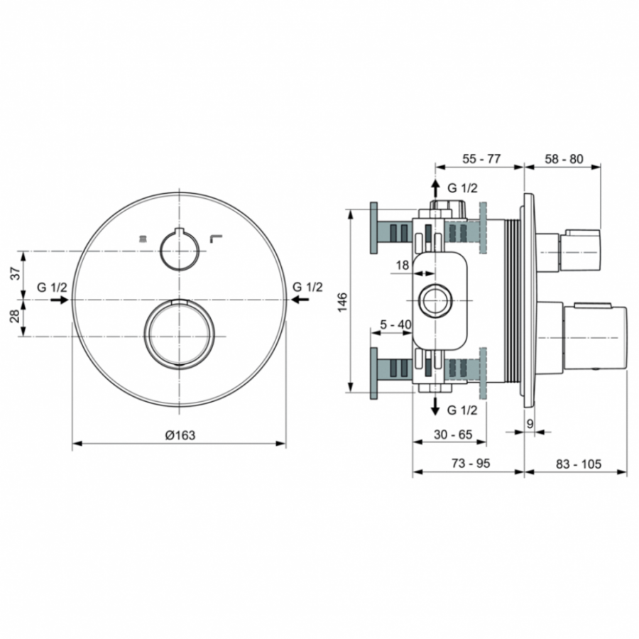 Ideal Standard Ceratherm смеситель для ванны A5814AA