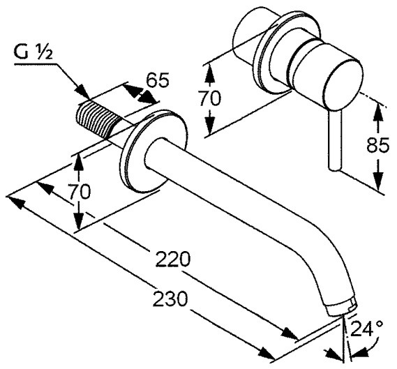 Kludi Bozz смеситель для раковины встраиваемый внешняя часть 382450576