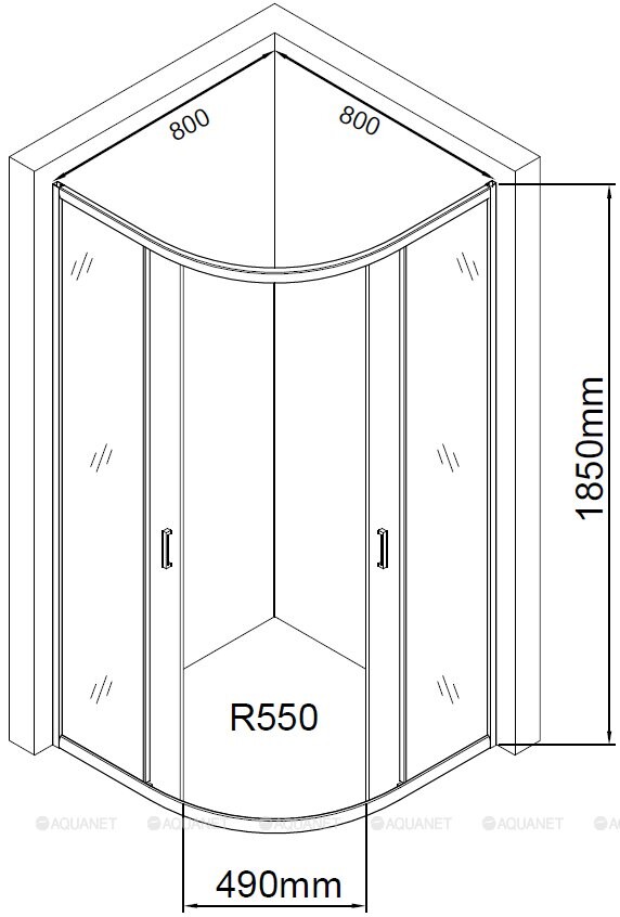 Aquanet SE-800Q душевое ограждение 80*80*185