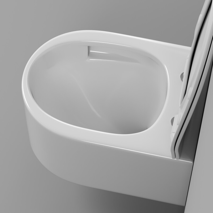 Унитаз подвесной Grossman Thin Rim GR-5606SQ (500х360х362) тонкий ободок,белый с тонкой крышкой,микролифт,смыв торнадо,1 место