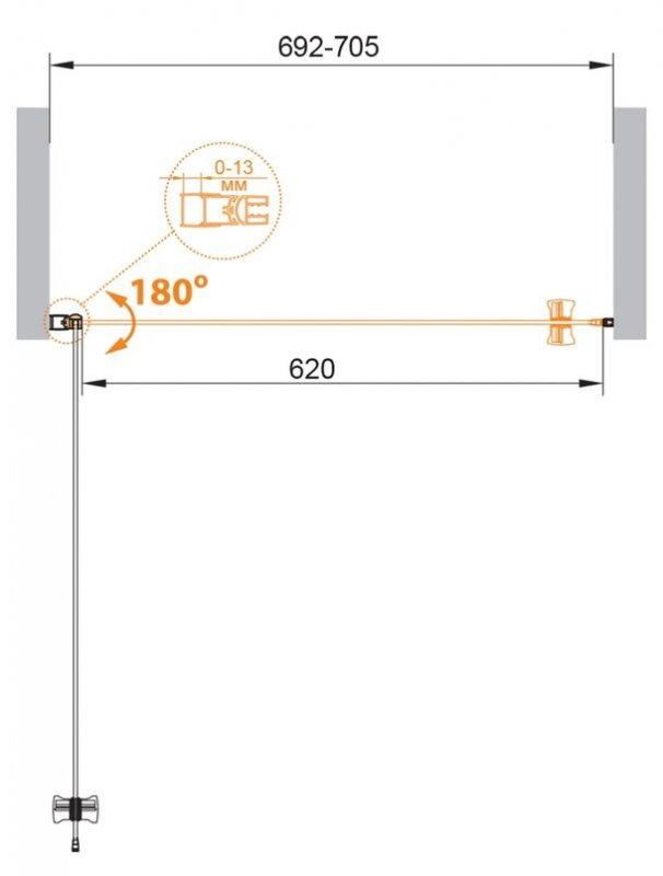 Cezares Eco душевая дверь 70 см ECO-O-B-1-70-C-NERO