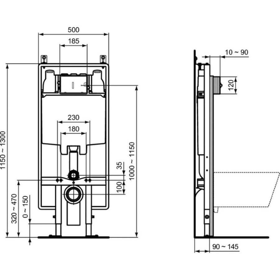 Ideal Standard инсталляция для подвесных унитазов R027867