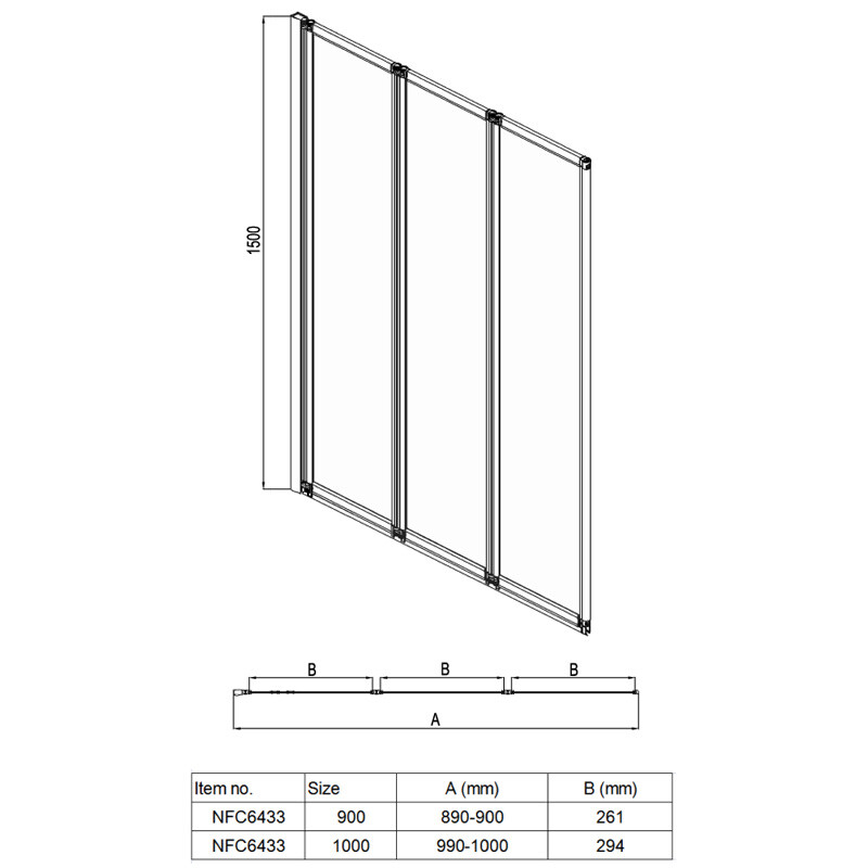 Azario Preston AZ-NFC6433 1000 шторка на ванну 100х150