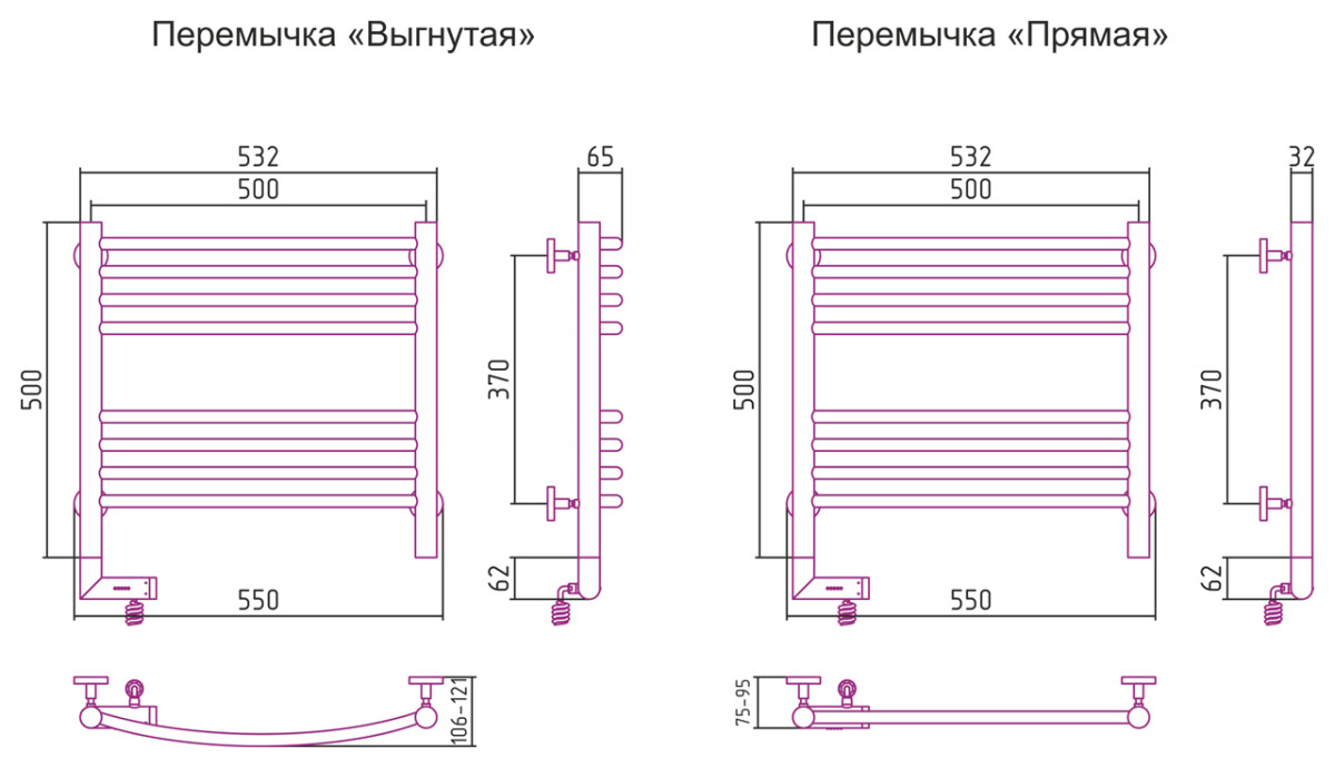 Сунержа Богема 2.0 полотенцесушитель электрический 500*500