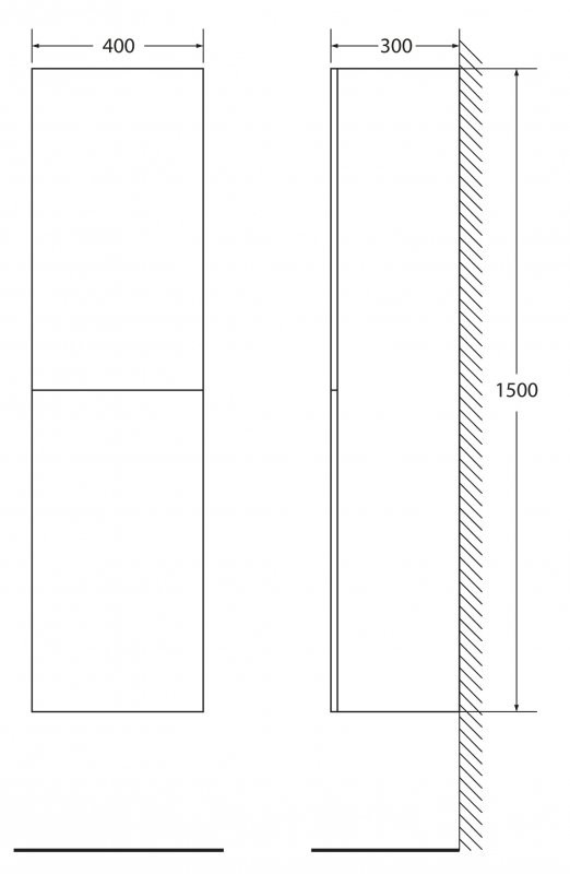 BelBagno REGINA-1500-2A-SC-SV-BLUM-L/R Шкаф-пенал подвесной, 150