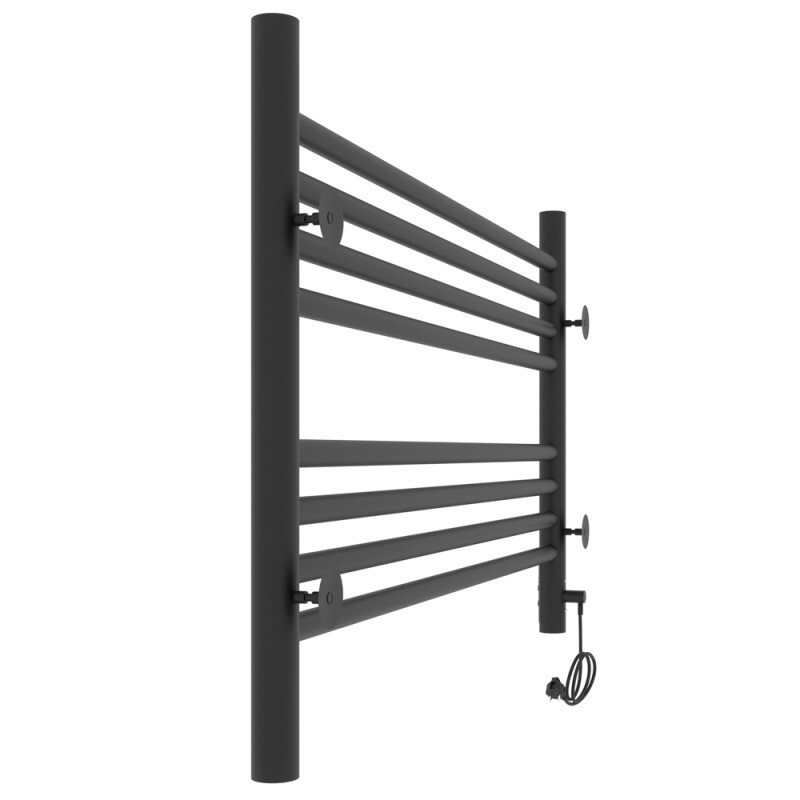 Laris Оливия полотенцесушитель электрический черный 80х50 73207628 левый