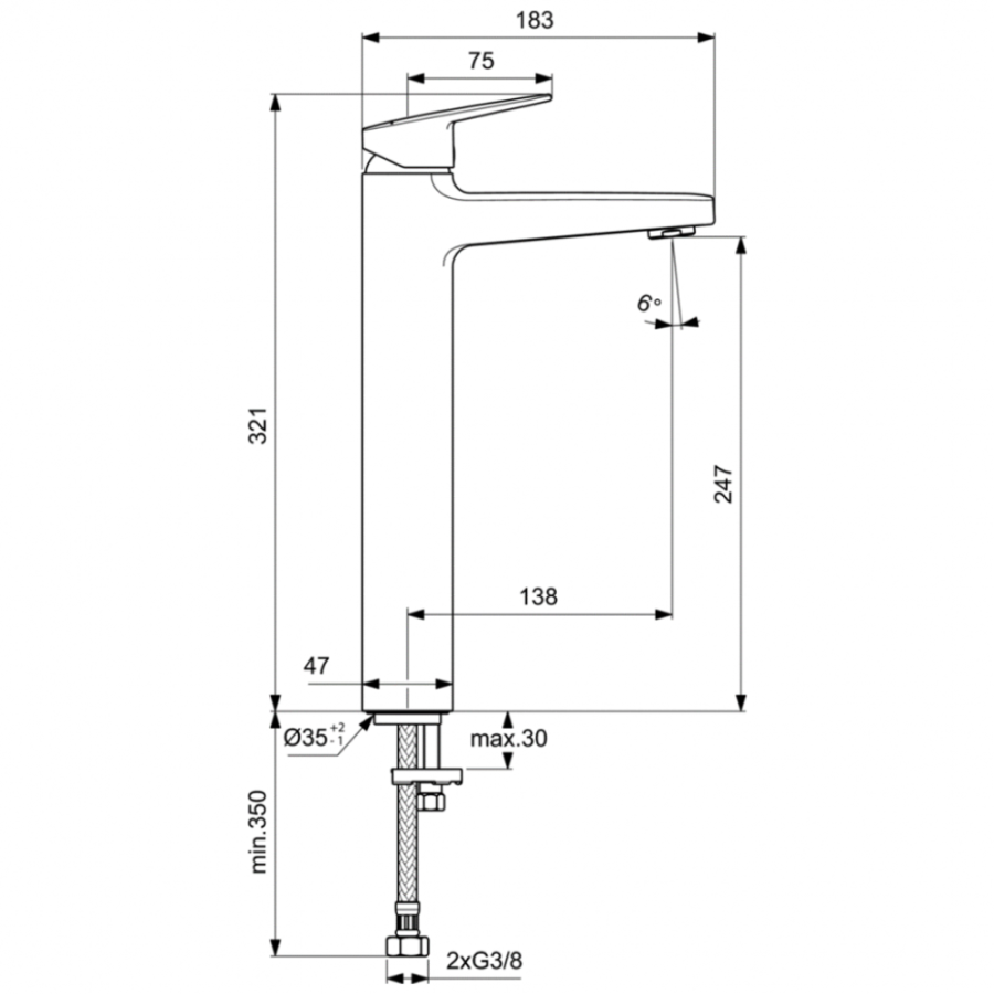 Ideal Standard Ceraplan смеситель для раковины BD236AA