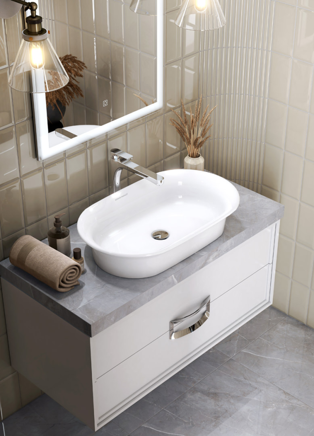Kerama Marazzi Canaletto тумба подвесная 100 белая глянцевая CN.100