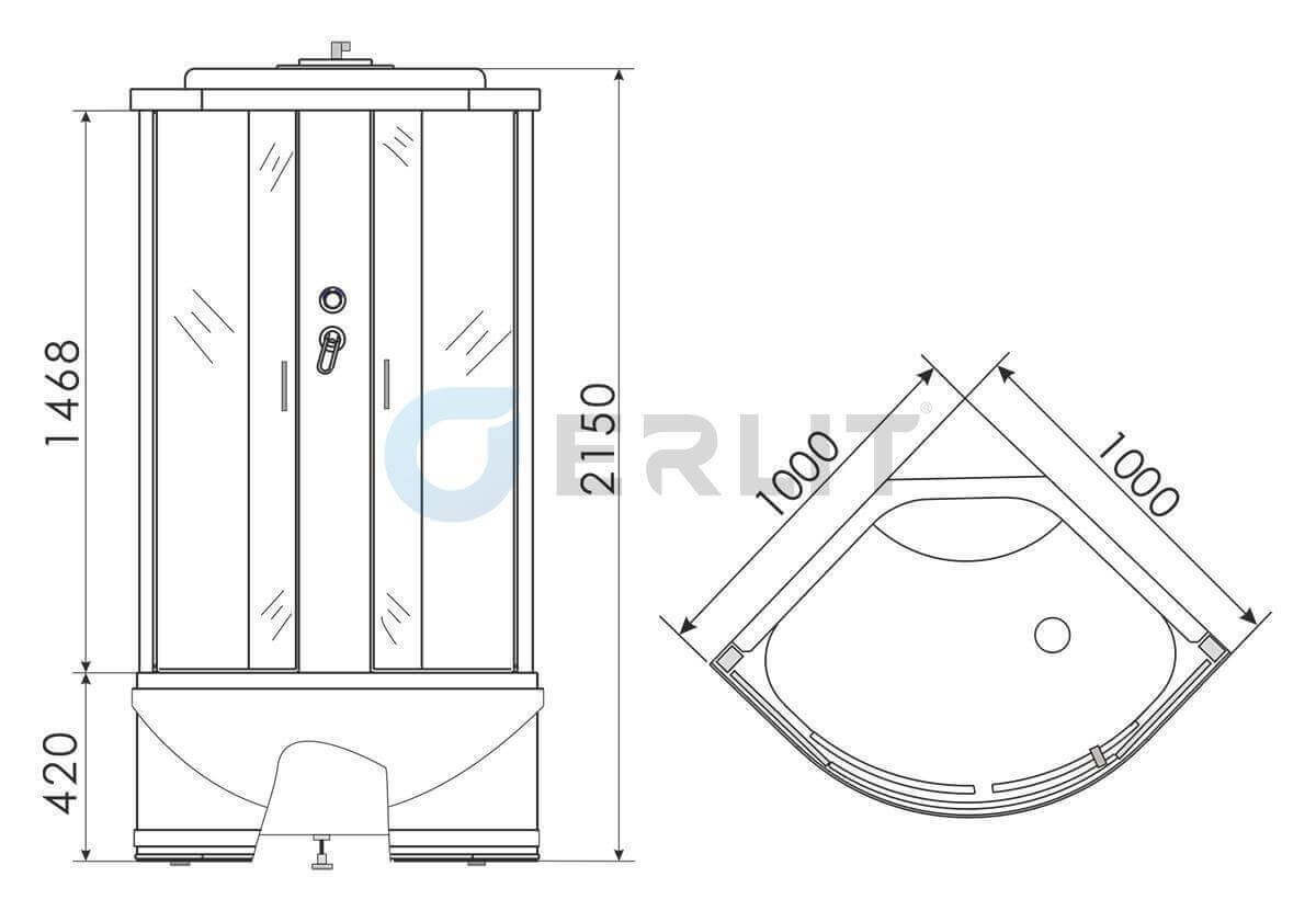 Erlit ER 3510TP-C3 Душевой бокс 100*100*215
