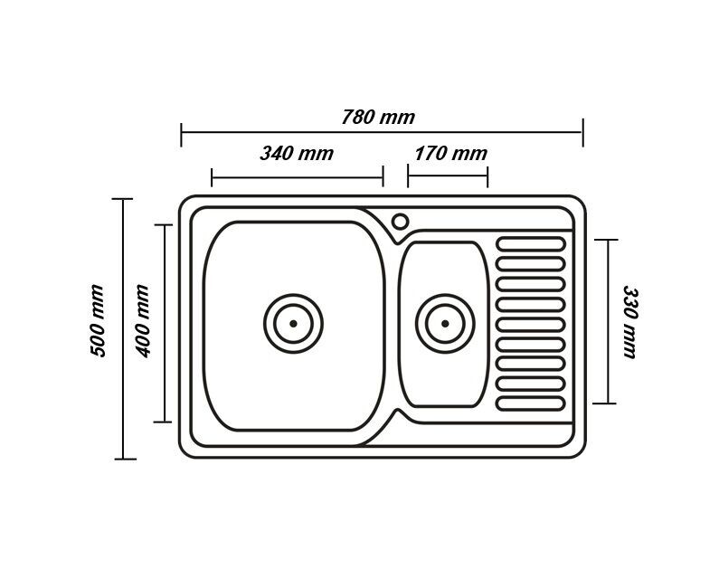 Мойка из нержавеющей стали врезная 78х48 см Zerix Armonia Z7850A-08-180E ZM0552