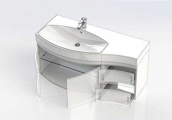 Aquanet Опера 115 тумба с раковиной 00212994 подвесная, левая