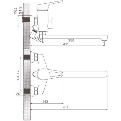 Gerhans H09 смеситель для ванны 13109