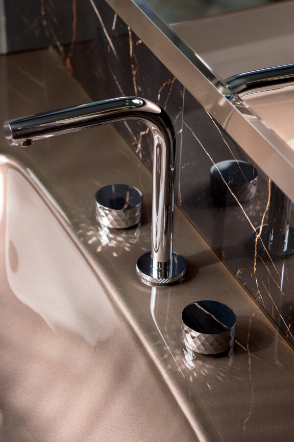 Смеситель для раковины Boheme Stick ручка Diamond на 3 отв. Хром 152-CR.1