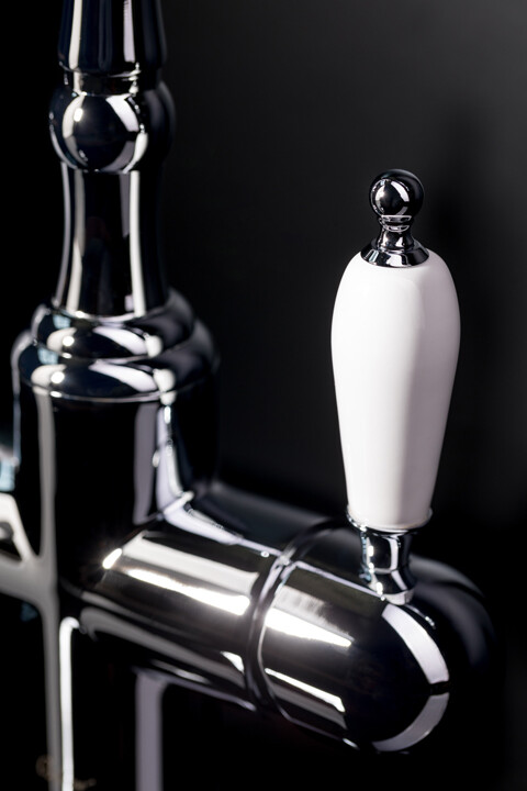 Смеситель для кухни Boheme Kitchen Tradizionale Chromo белая керамика 103