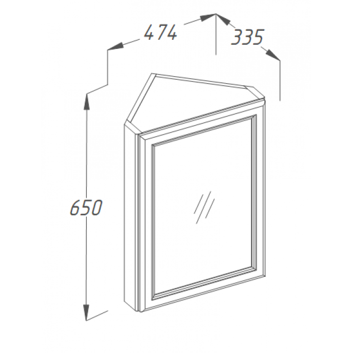 Opadiris Клио зеркало угловое 47 см беленый бук 004821