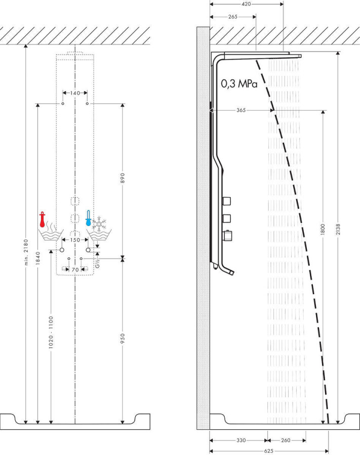 Hansgrohe Raindance Lift душевая панель хром 27008000