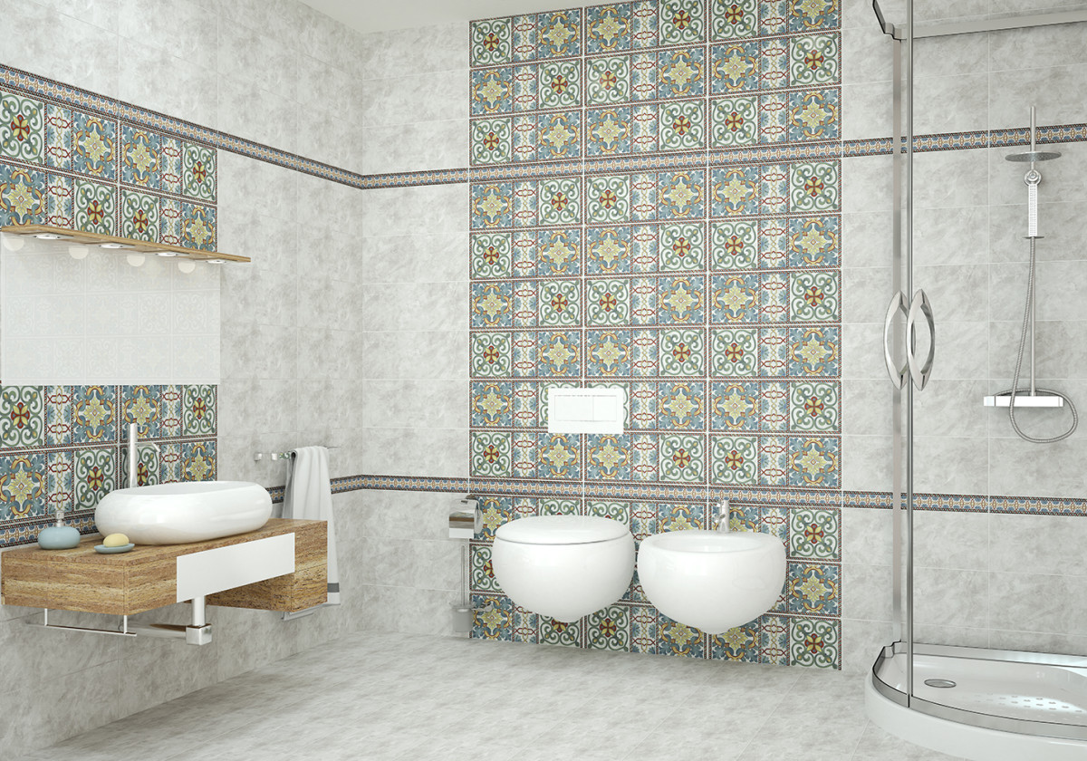 Азори Alba Grey плитка настенная серая 20x50 см